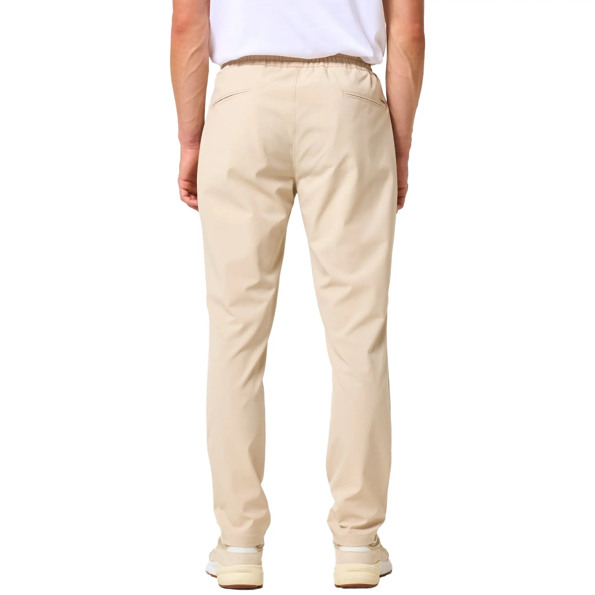 Back View of Loiano Tech Beige Trousers